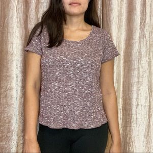 SHEIN Maroon and White Tee